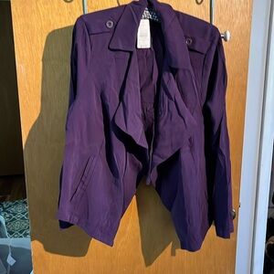 Torrid Purple Drape Front Twill Jacket